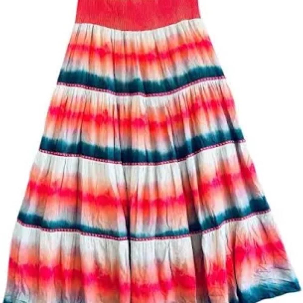 Vibrant A-Line Skirt with Multicolor Stripes